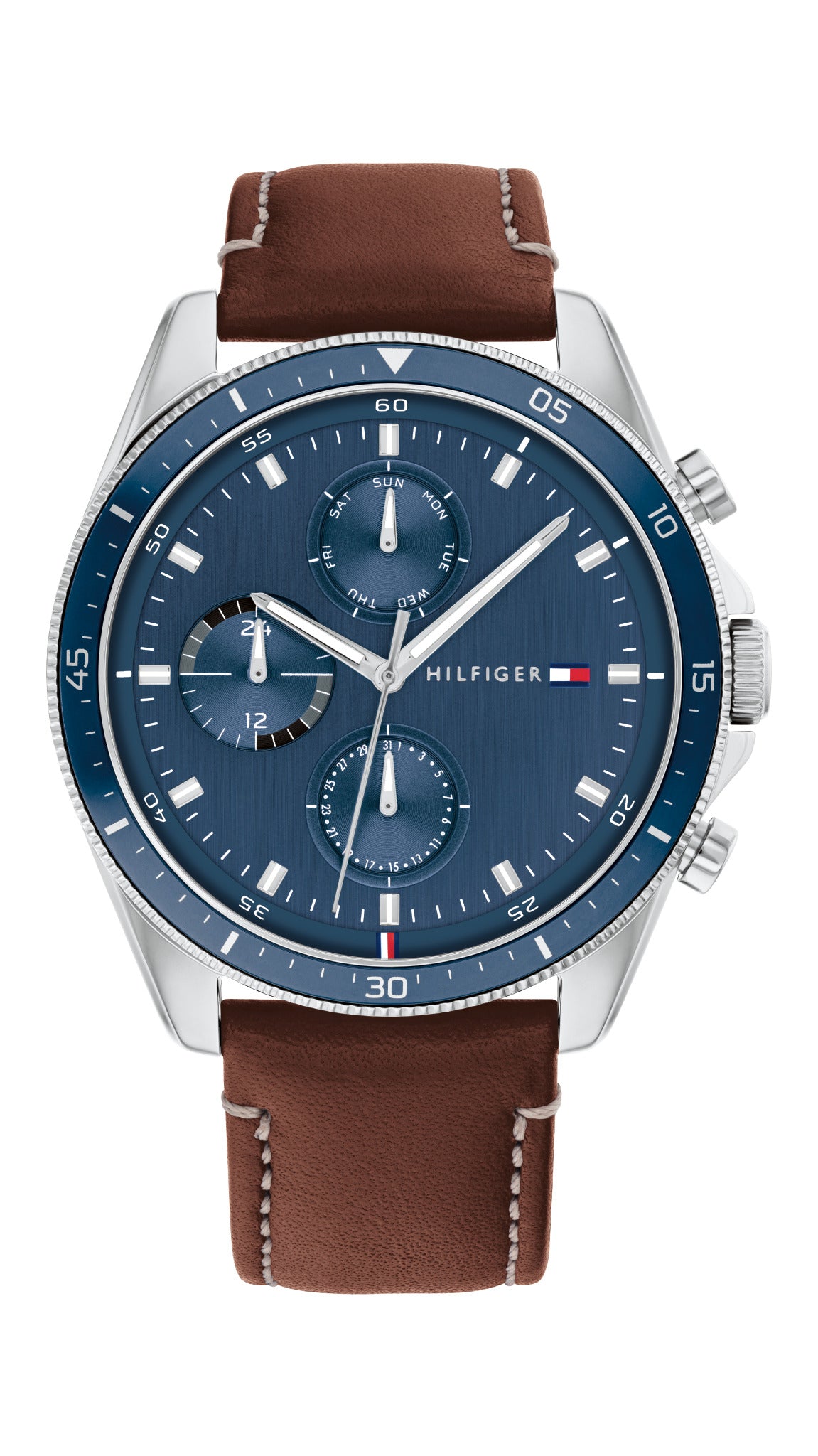 Gents Stainless Steel Brown Strap Parker Tommy Hilfiger Watch