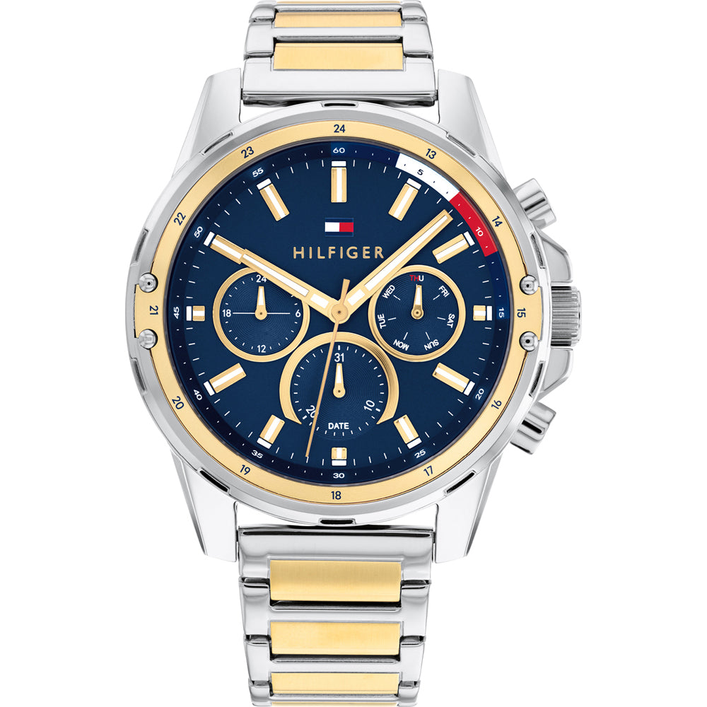 Gents Mixed Bracelet Blue Chronograph Dial Mason Tommy