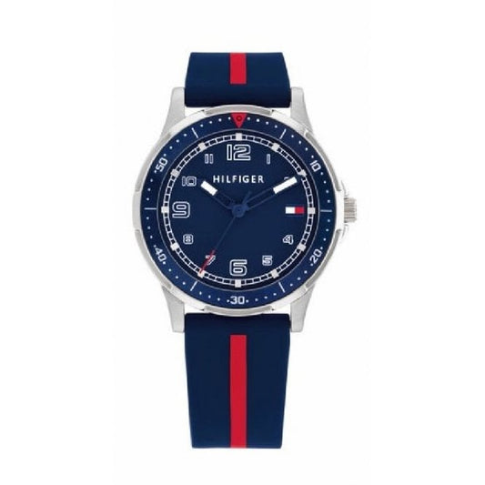 Tommy Hilfiger Navy And Red Silicone Strap Kids Watch