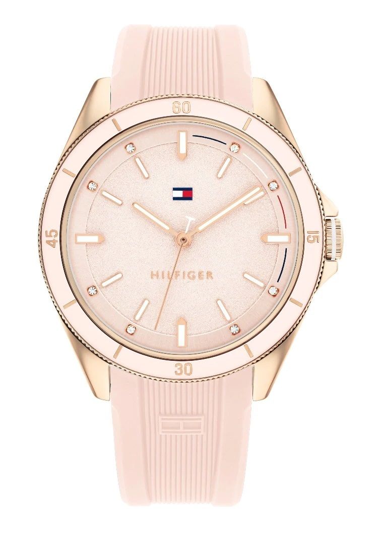 Ladies Tommy Hilfiger Pink Emma Silicone Strap Watch