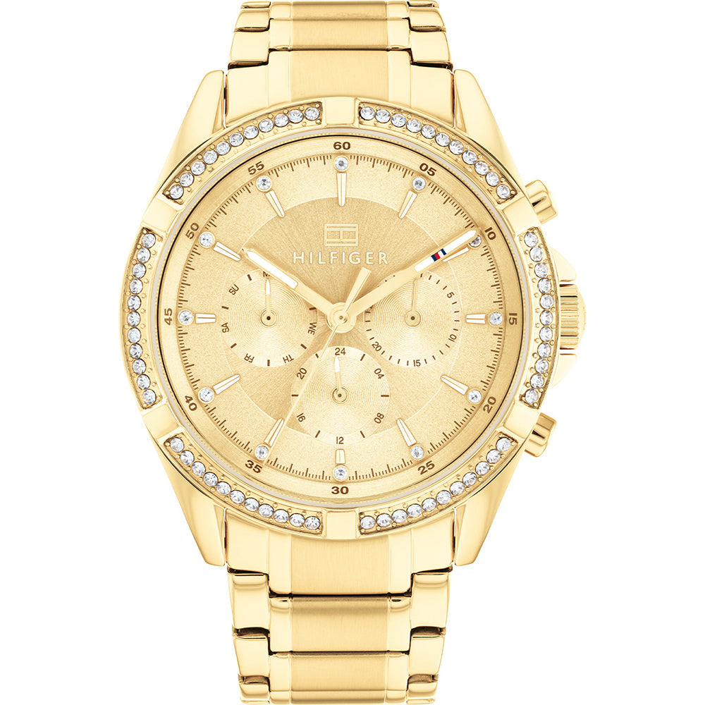 Rolled Gold Tommy Hilfiger Watch Chronograph Stone Set