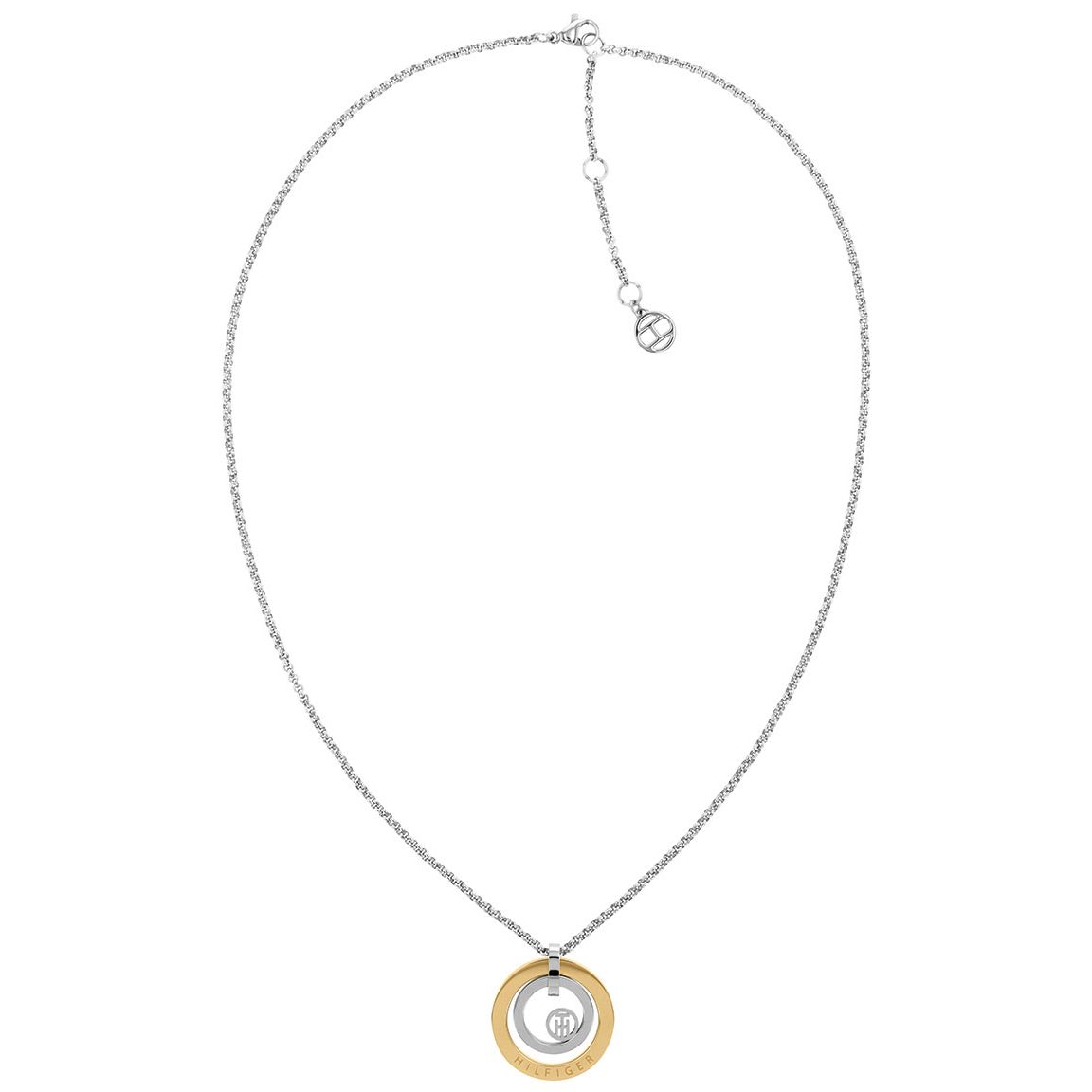 Tommy Hilfiger Two Circle Gold And Silver Plated Open Pendant