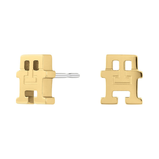 Tommy Hilfiger Logo Gold Plated Stud Earring