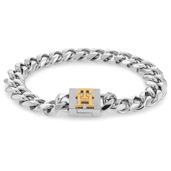 Tommy Hilfiger Silver Plated Th Logo Bracelet