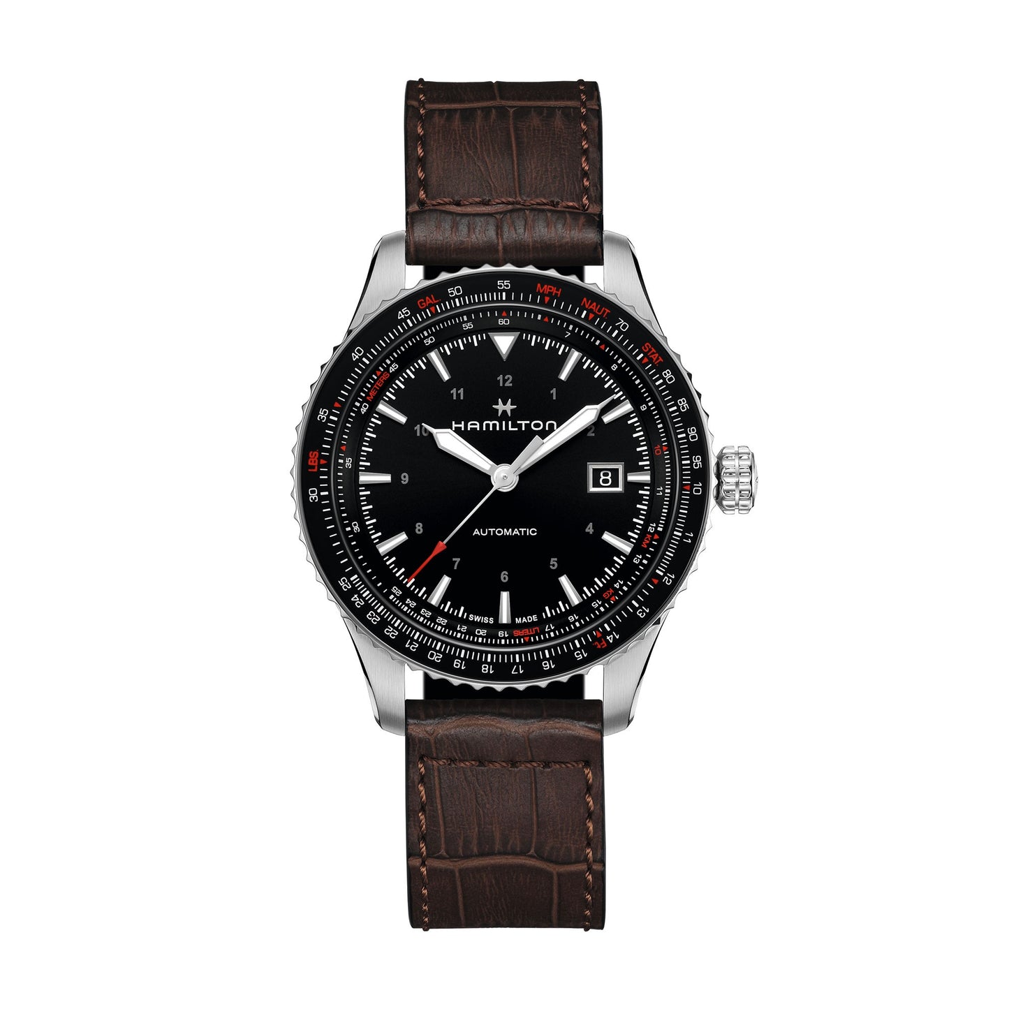 Gents Stainless Steel Khaki Aviation Hamilton Strap Watch