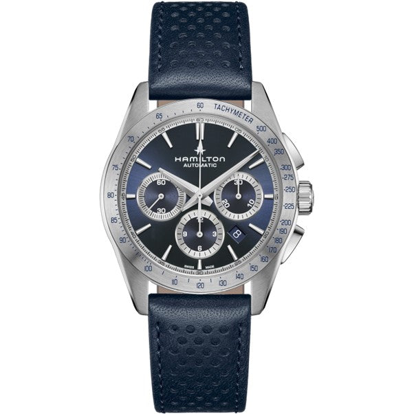 Gents Hamilton Jazzmaster Performer Chronograph Blue Dial