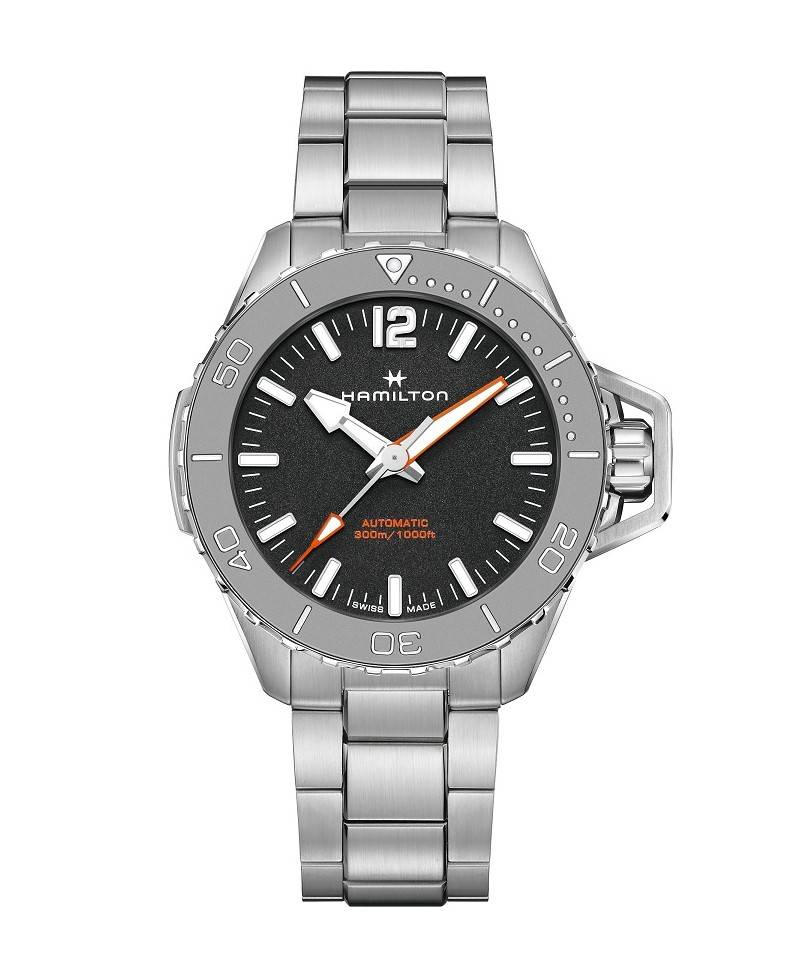 Hamilton Gents Khaki Navy Frogman Auto Black Dial