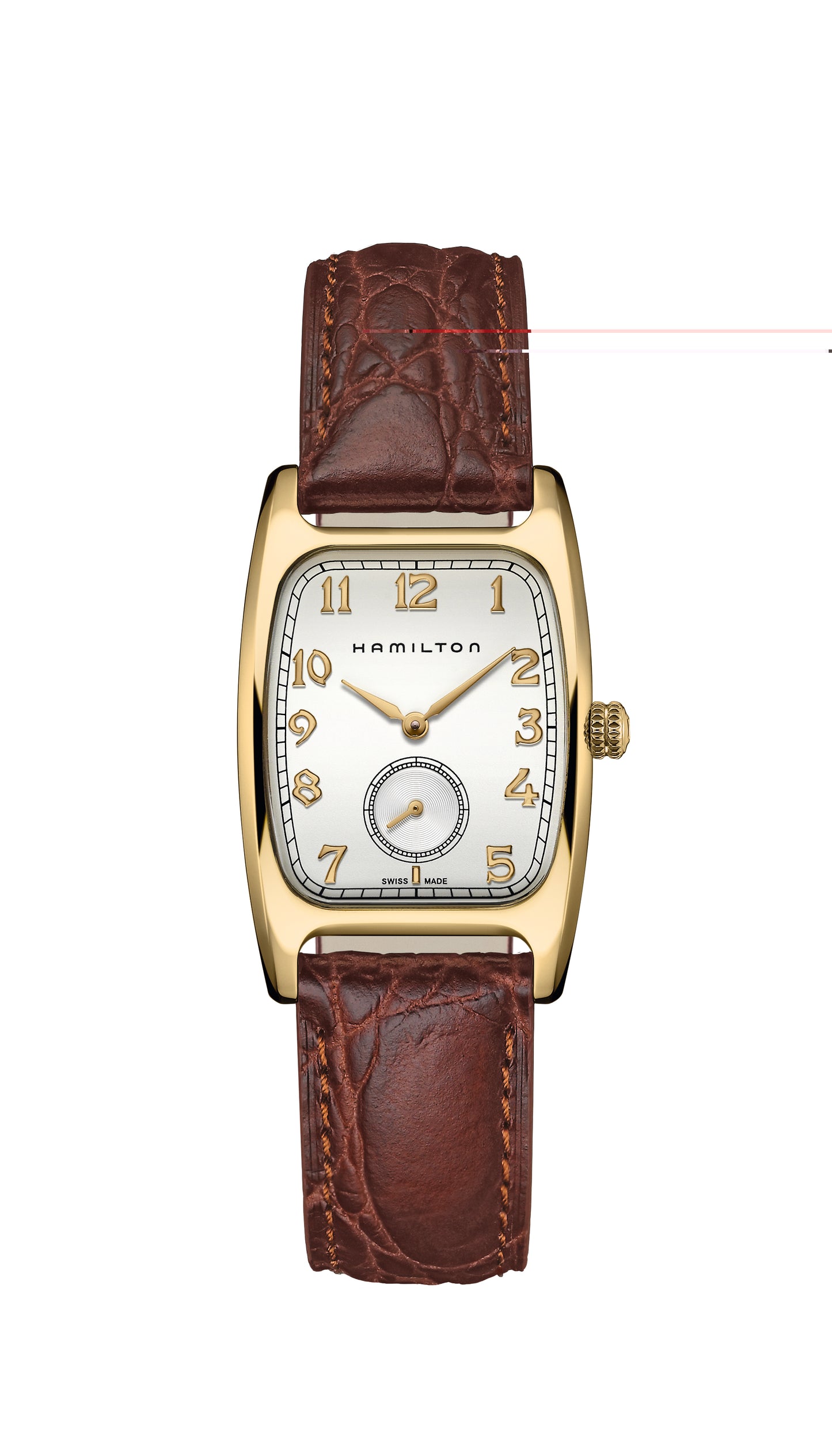 Gents Rolled Gold Bezel Boulton Hamilton With Brown Leather
