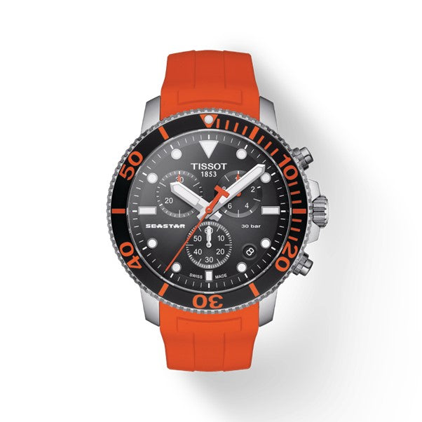 Gents Tissot Orange Chronograph Seastar Watch