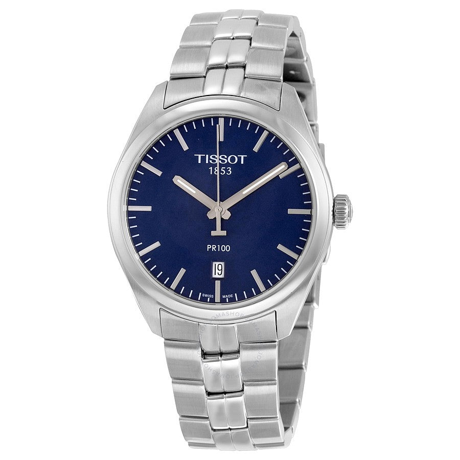 Gents Stainless Steel Bracelet Blue Dial Pr100 Tissot Watch