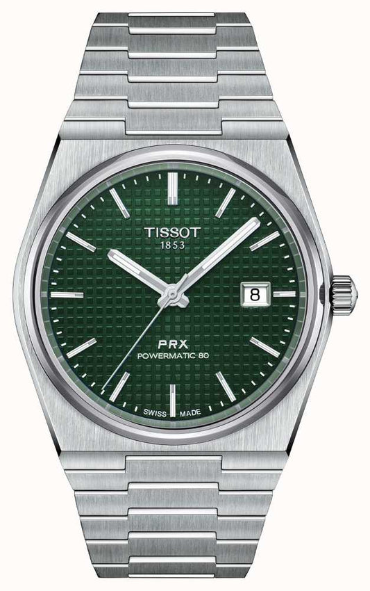 Gents Tissor Prx Powermatic Automatic Green Dial Watch