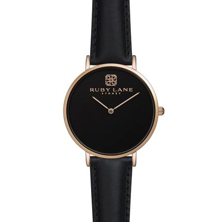 Ruby Lane Black Dial Watch