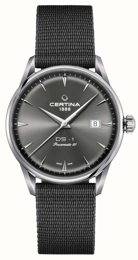 Gents Steel Black Mesh Bracelet Grey Dial Date Ds-1 Certina