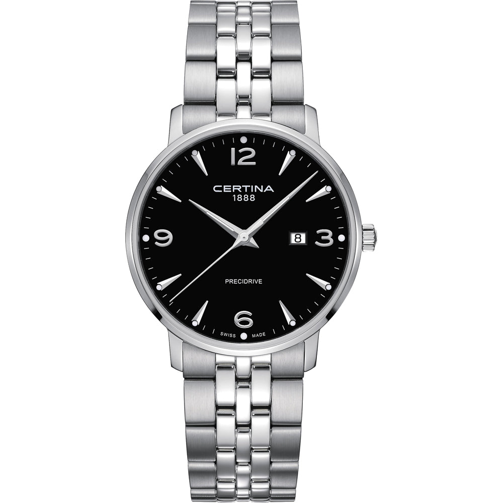 Gents Steel Bracelet Black Dial Ds Caimano Certina