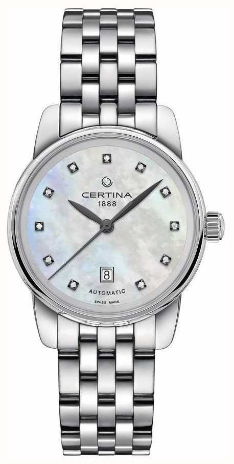 Ladies Steel Bracelet Moter Ofpearl Diamond Dial Podium Certina