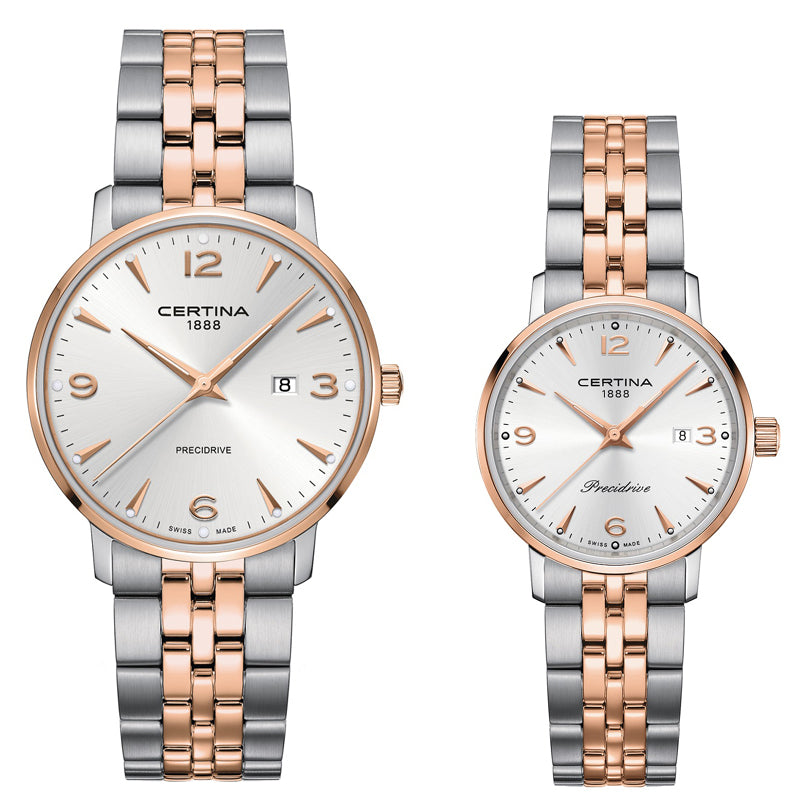 Ladies Two Tone Rose Certina Round Dial