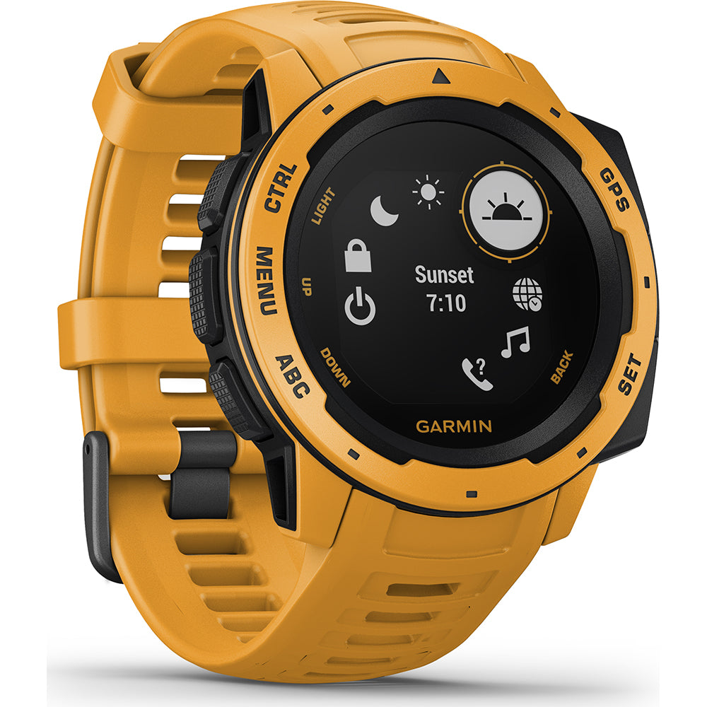 Instinct Black Dial With Yellow Silicone Garmin Watch