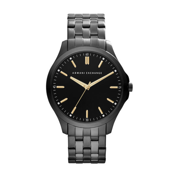 Gents Steel Bracelet Black Dial Hampton Armani Exchange