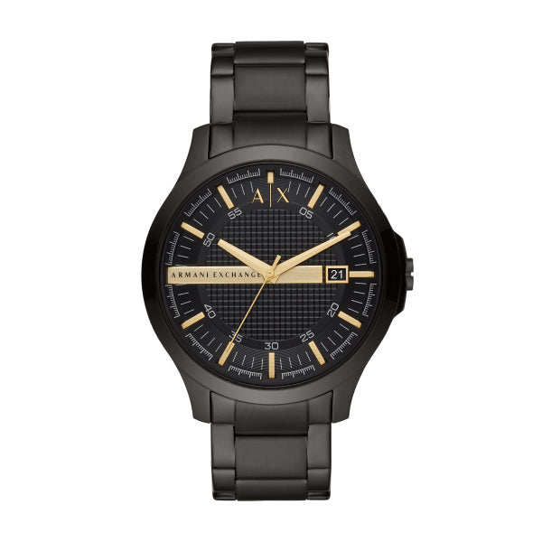 Gents Stainless Steel Bracelet Black Dial Date Window Armani