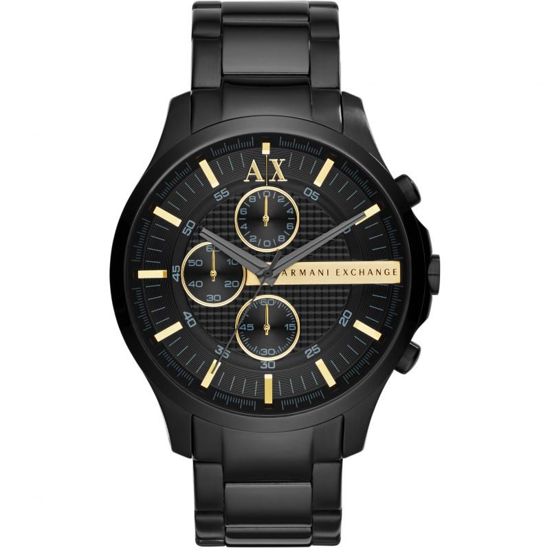 Gents Armani Exchange Black Stainless Steel Chronograph