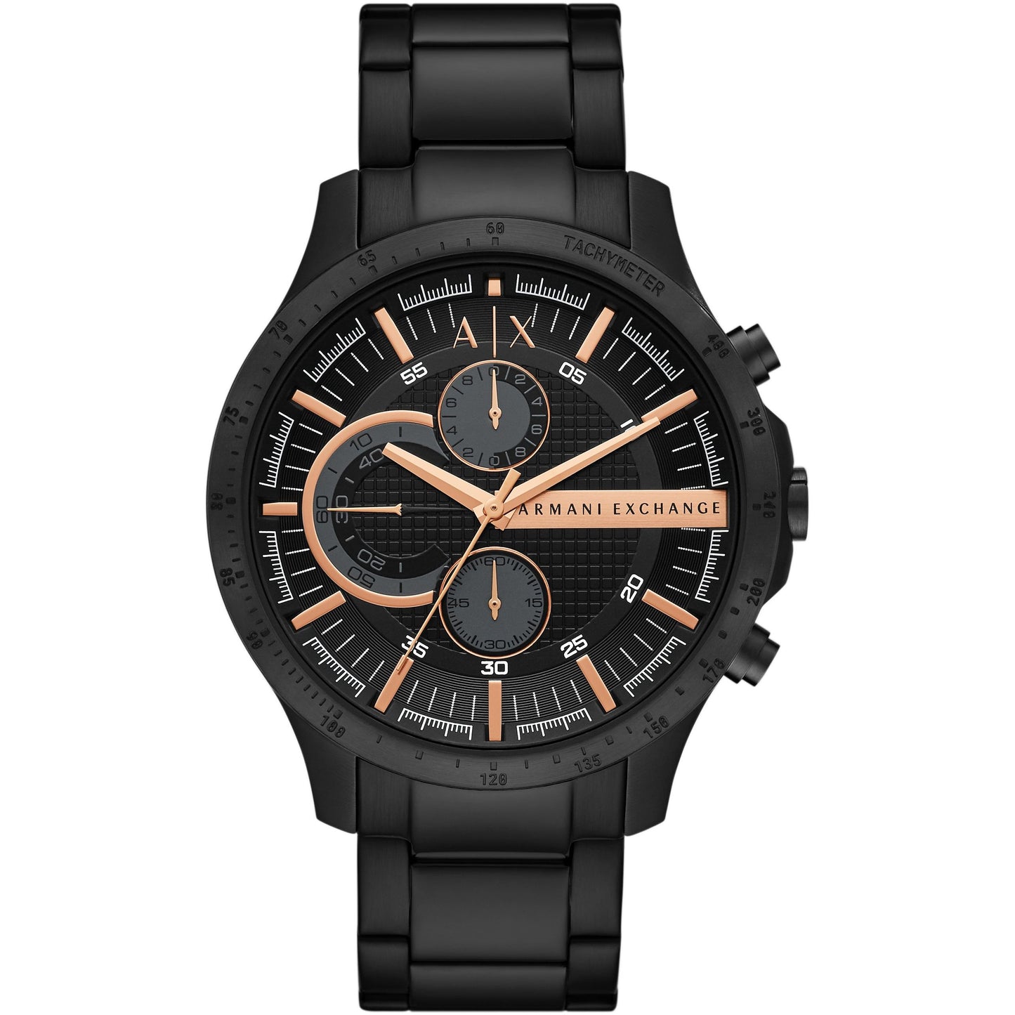 Gents Armani Exchange Black Stainless Steel Chronograph
