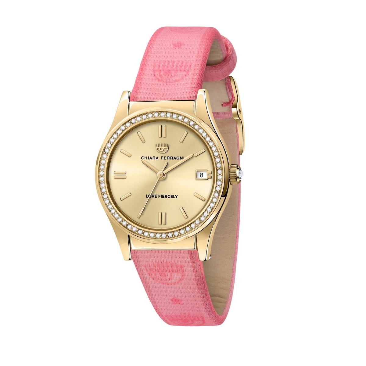 Ladies Rolled Gold Chiara Ferragni Watch With Cubic Zirconia
