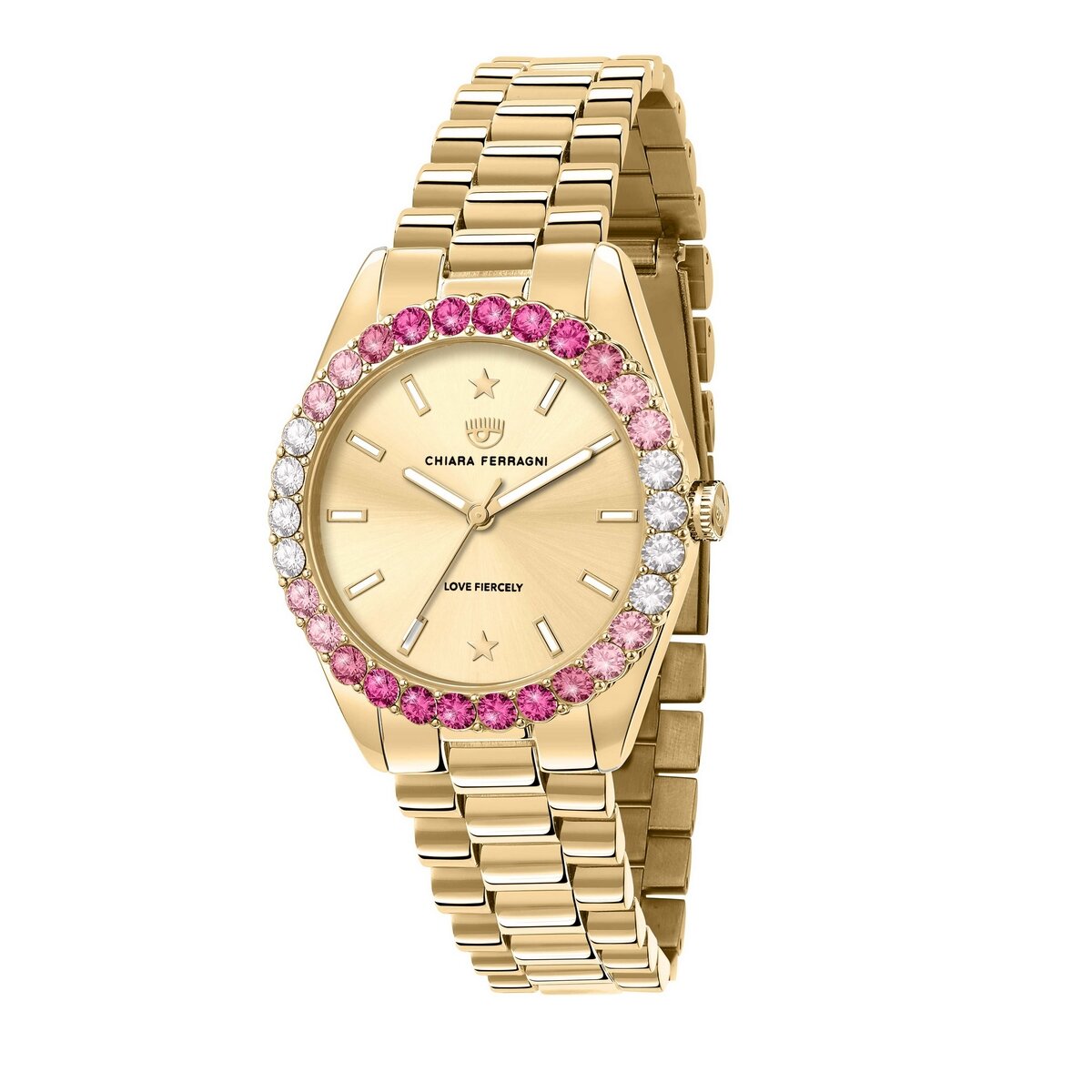 Ladies Rolled Gold Chiara Ferragni With Pink Cubic Zirconia