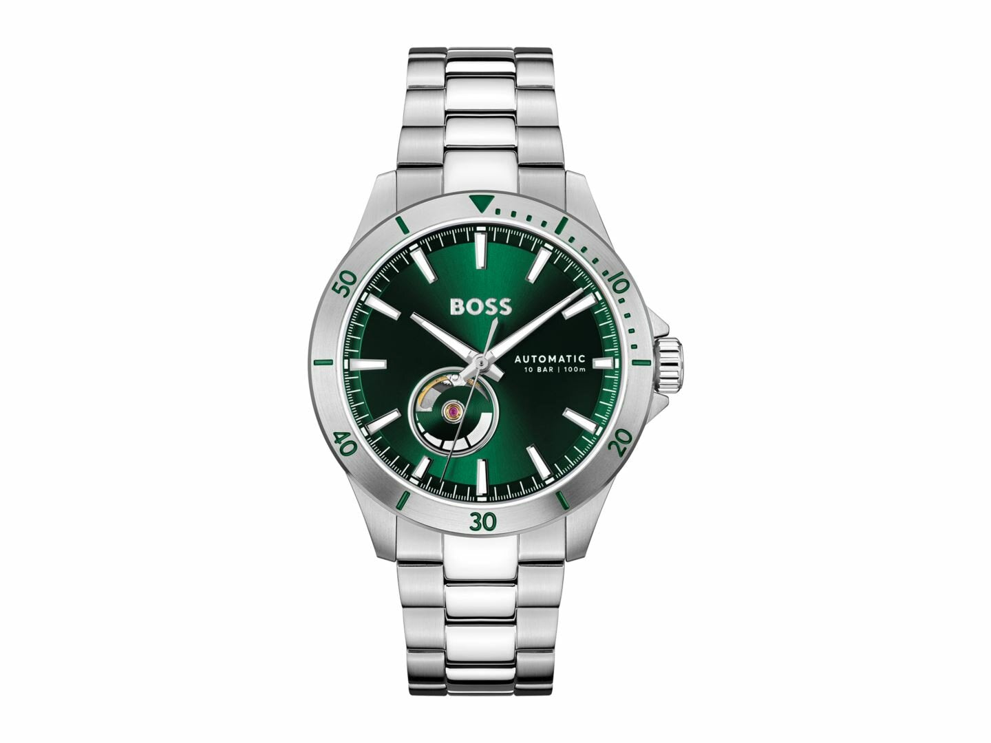 Gents Hugo Boss Troper Tachymeter Green Dial Watch
