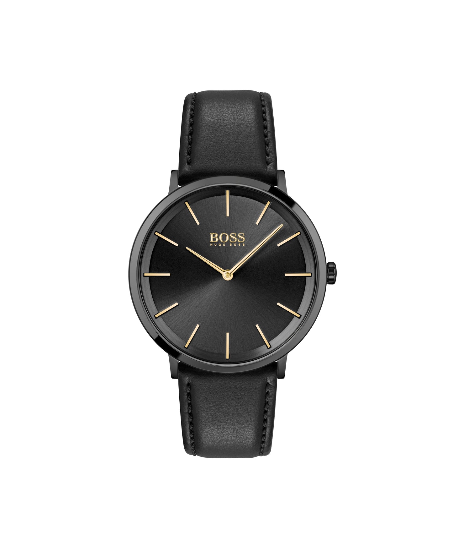 Gents Stainless Steel Black Strap Black Dial Hugo Boss Watch
