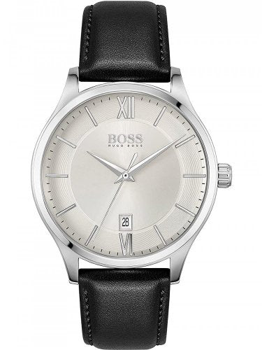 Gents Hugo Boss Stainless Steel Watch With Black Strap