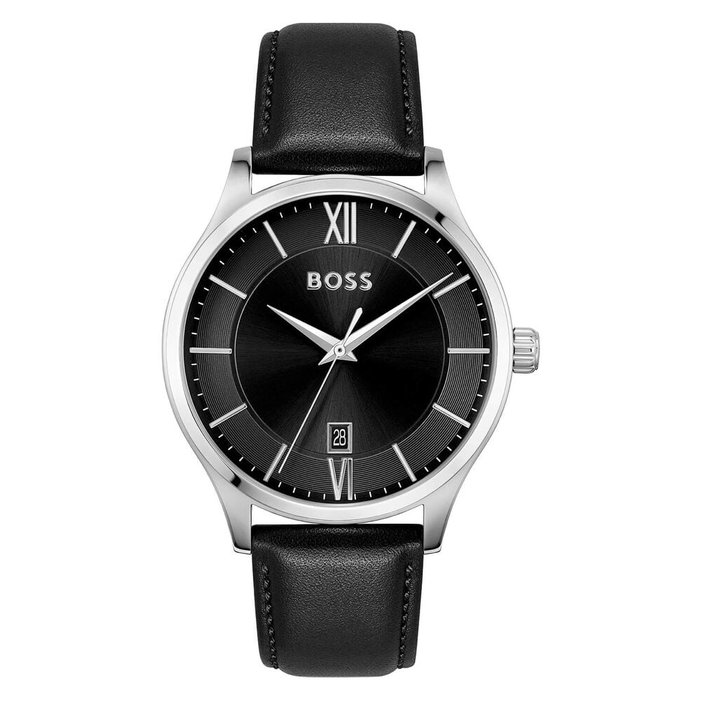 Gents Stainless Steel Hugo Boss Elite Black Watch