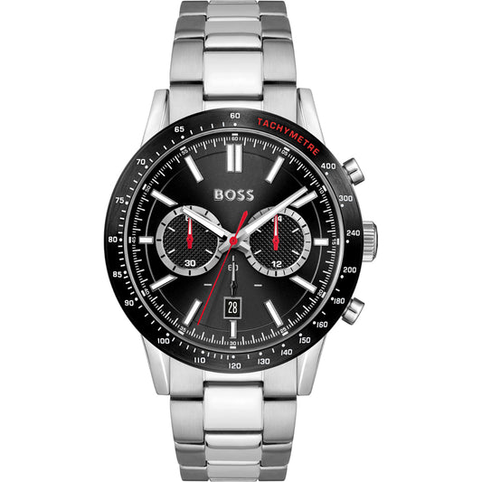 Gents Hugo Boss Stainless Steel Black Chronograph Watch