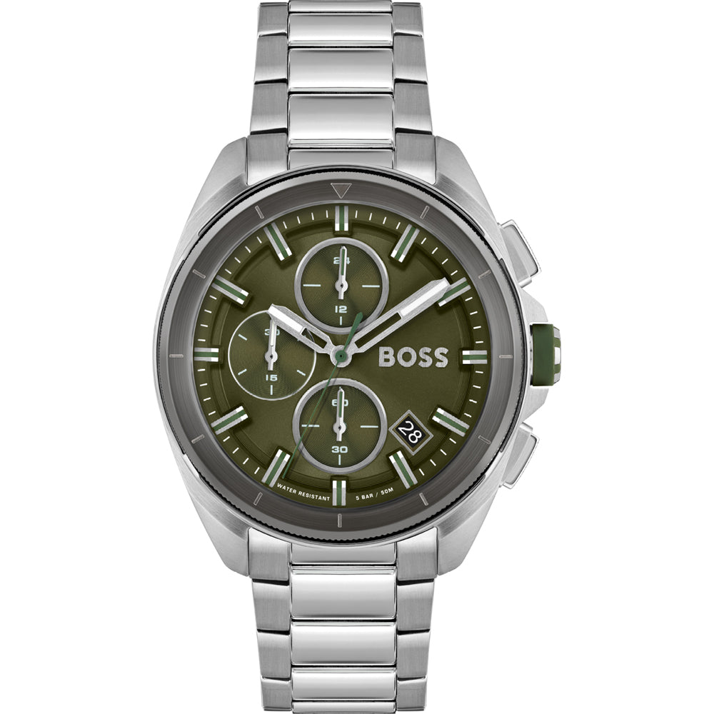 Gents Hugo Boss Volane Green Chronograph Watch