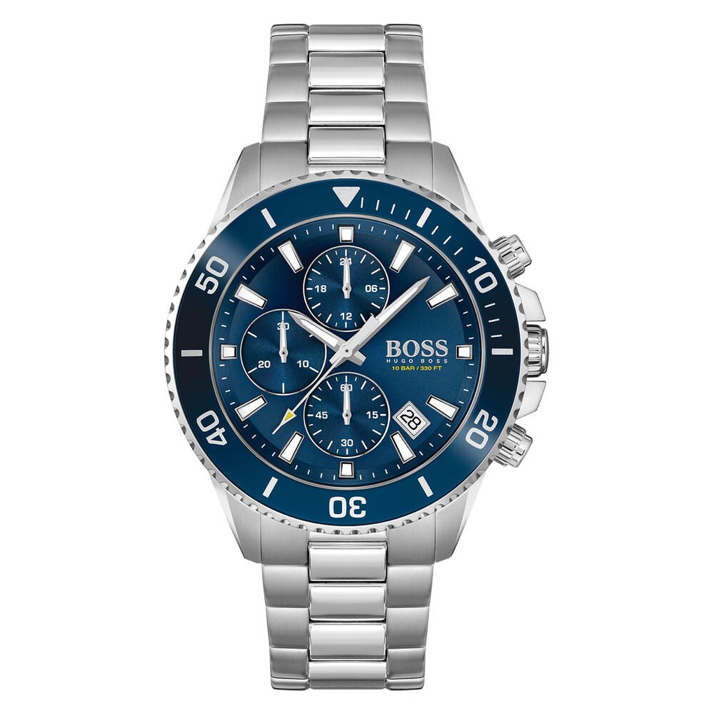 Gents Stainless Steel Hugo Boss Blue Chronograph Admiral Watch