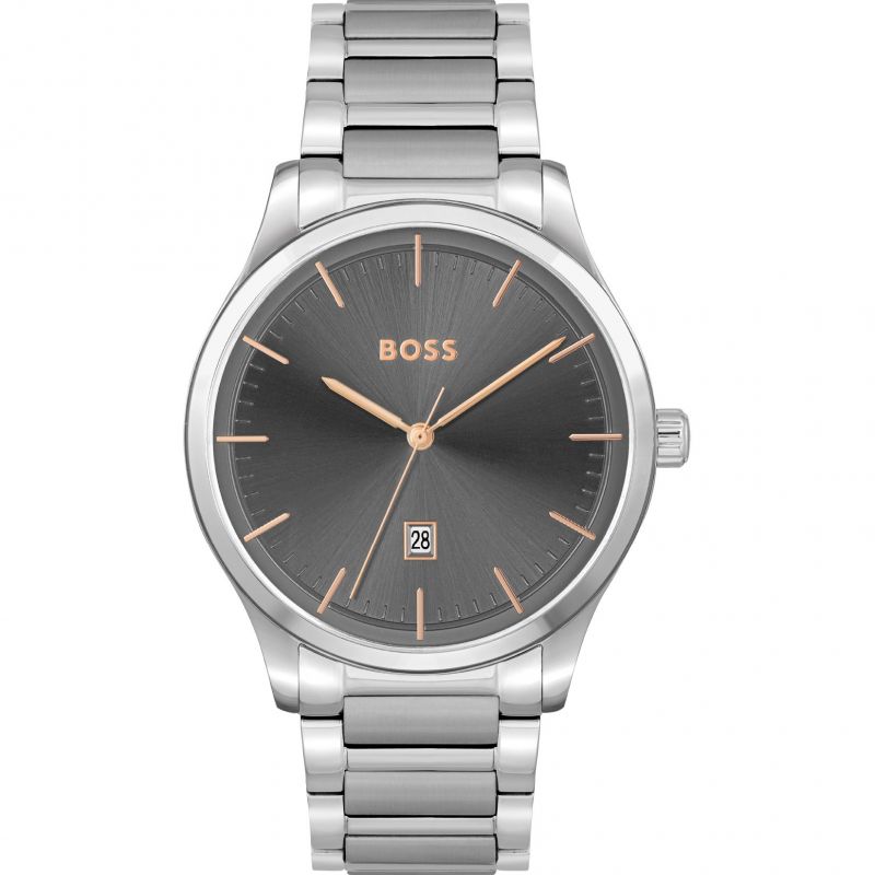 Gents Hugo Boss Stainless Steel Grey Dial Watch