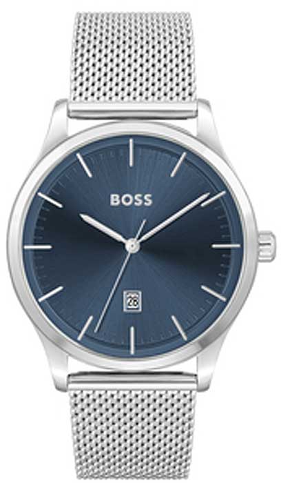 Gents Hugo Boss Mesh Strap Watch With Blue Dial