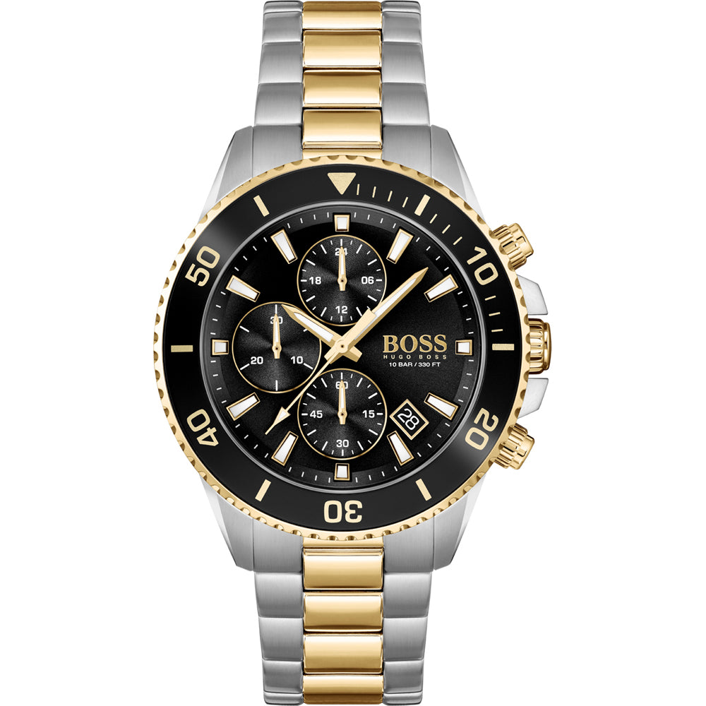 Gents Hugo Boss Two Tone Black Chronograph