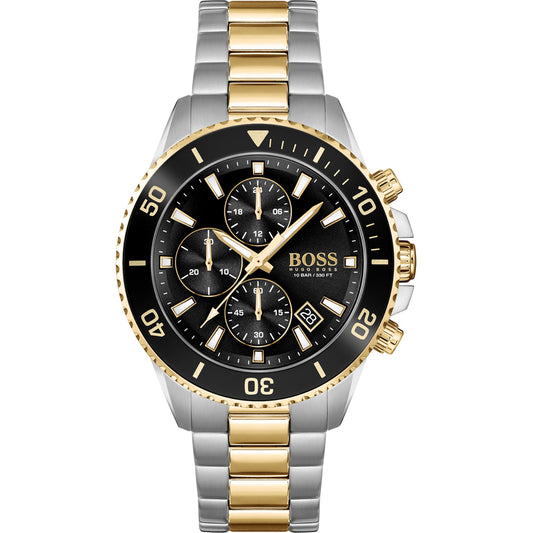 Gents Hugo Boss Two Tone Black Chronograph