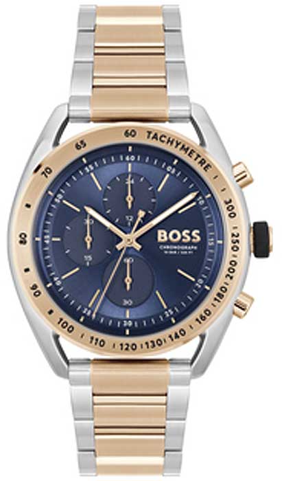 Gents Hugo Boss Two Tone Blue Chronograph Watch