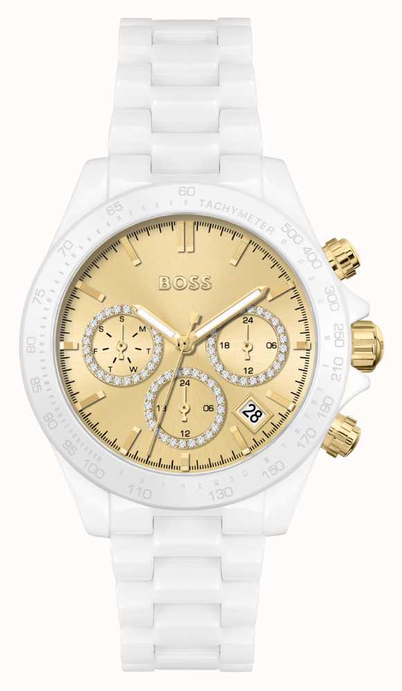 Ladies Hugo Boss White Ceramic Watch