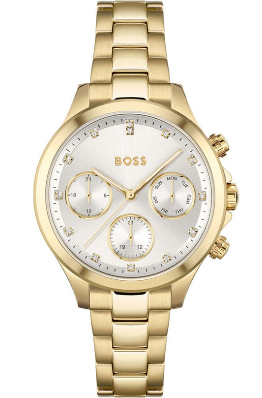 Ladies Rolled Gold Hugo Boss Chronograph Watch