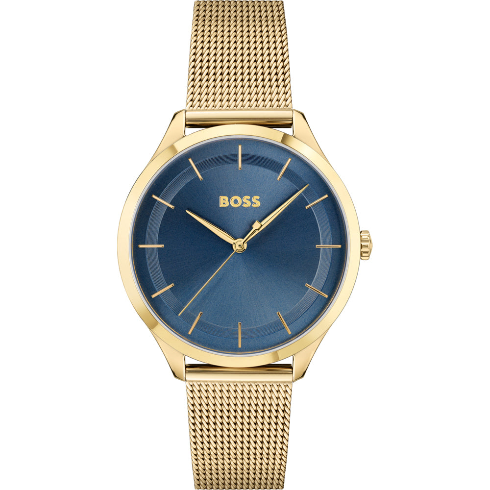 Ladies Rolled Gold Hugo Boss Navy Dial Watch
