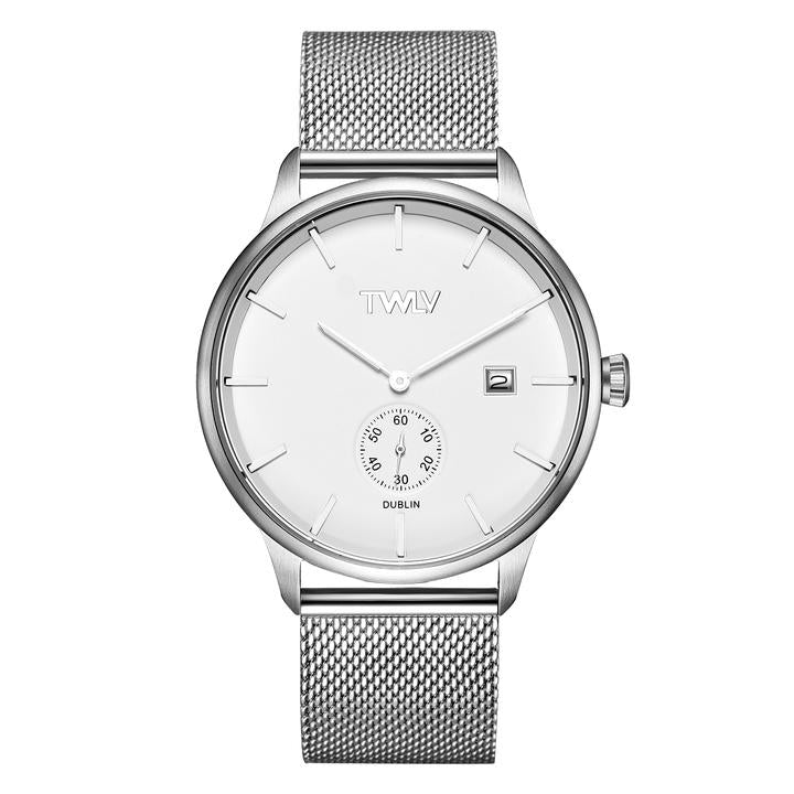 Gents Stainless Steel Mesh Bracelet Twlv Watch