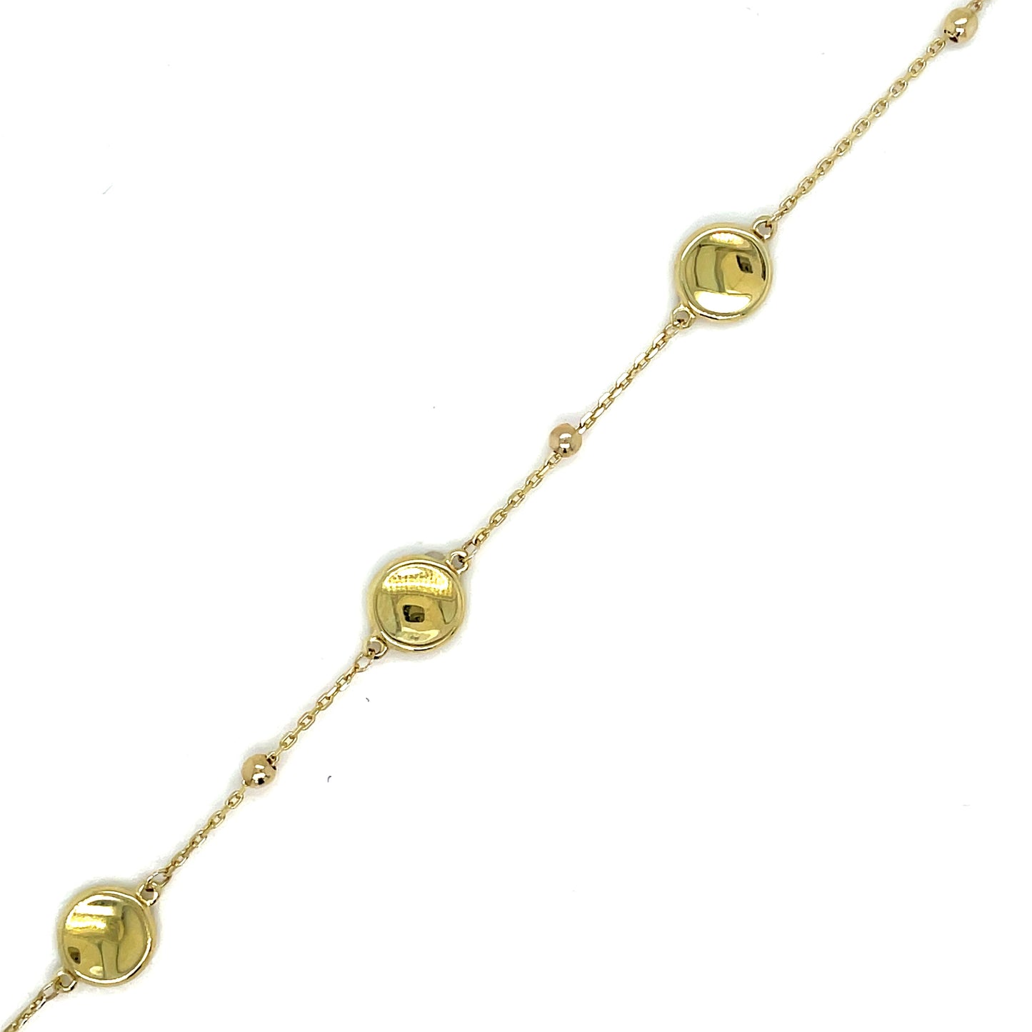 9ct Polished Disc and Ball Bracelet