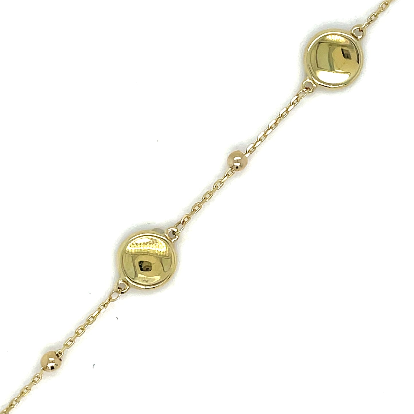 9ct Polished Disc and Ball Bracelet