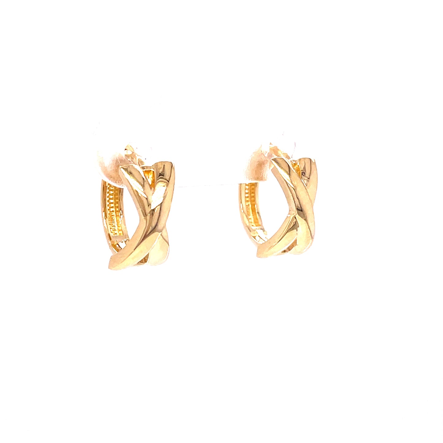 9ct Yellow Gold Crossover Hoop Earrings