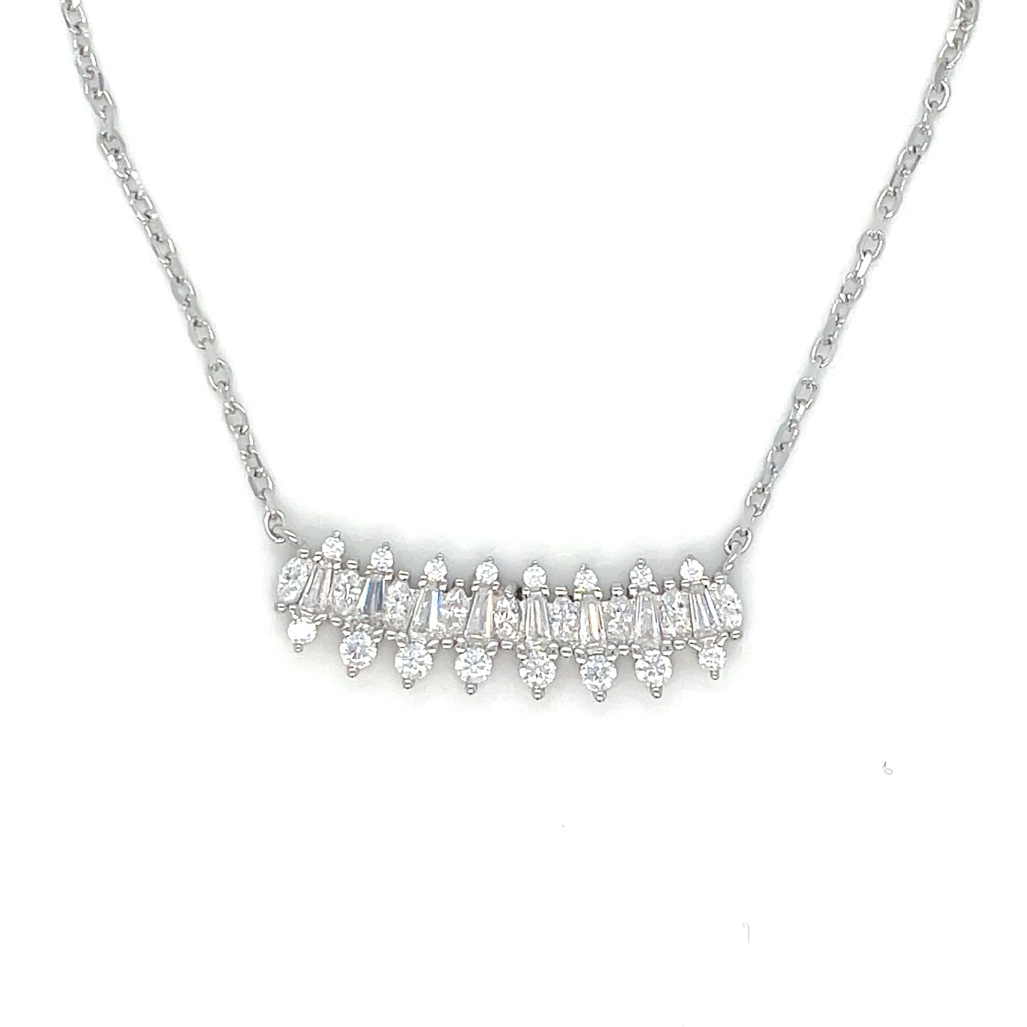Sterling Silver Marquis Style CZ Hammock Necklet