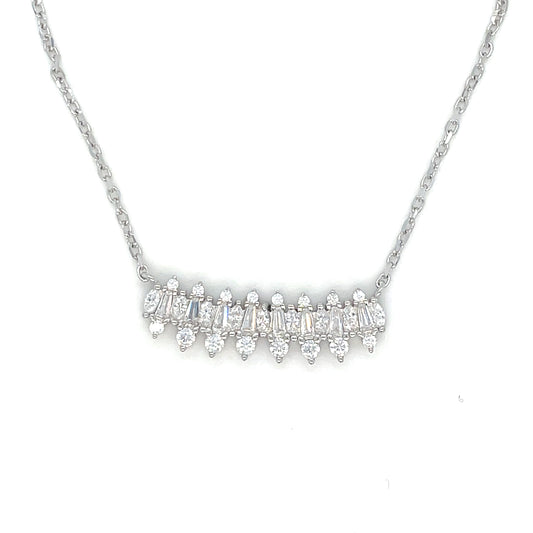 Sterling Silver Marquis Style CZ Hammock Necklet