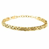 Gents Steelwear Stainless Steel Gold Plated Byzantine Bracelet