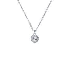 Ted Baker Soltell Silver Plated Solitaire Sparkle Crystal Round Pendant